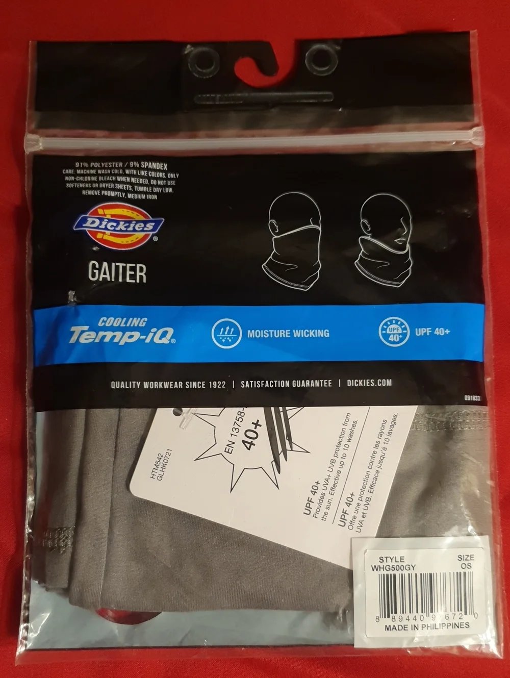 Dickies Grey Cooling Temp-iQ Gaiter